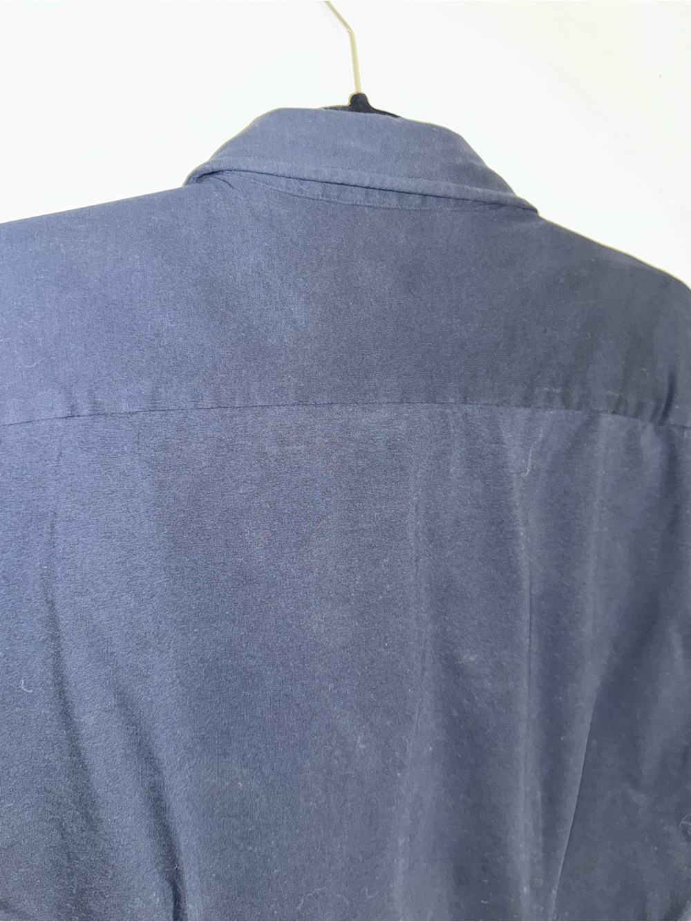 STEELE Men’s M Navy Blue Stretch Knit Short Sleeve Button Up Shirt - Picture 5 of 5